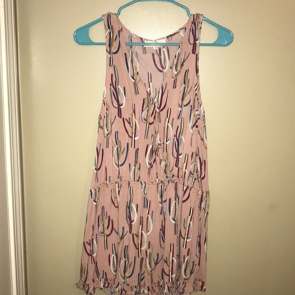 Pink Cactus Print Boutique Romper